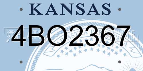 4BO2367 Kansas License Plate