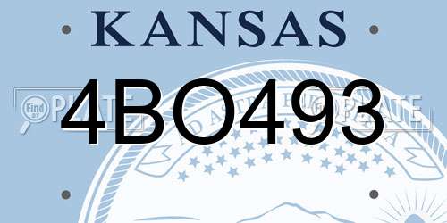 4BO493 Kansas License Plate