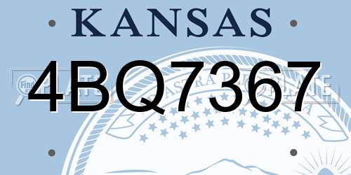 4BQ7367 Kansas License Plate