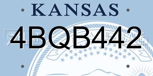 4BQB442 Kansas License Plate