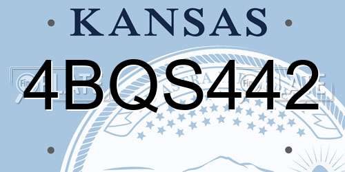 4BQS442 Kansas License Plate