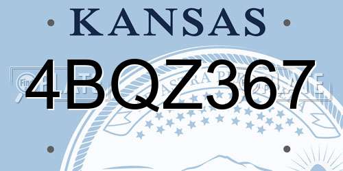 4BQZ367 Kansas License Plate