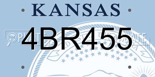 4BR455 Kansas License Plate