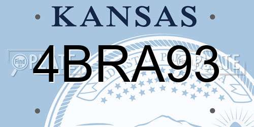 4BRA93 Kansas License Plate