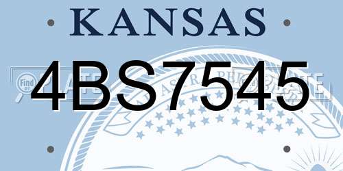 4BS7545 Kansas License Plate