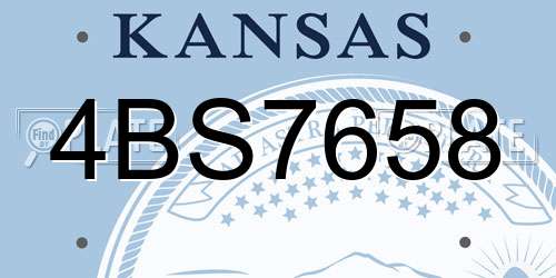 4BS7658 Kansas License Plate