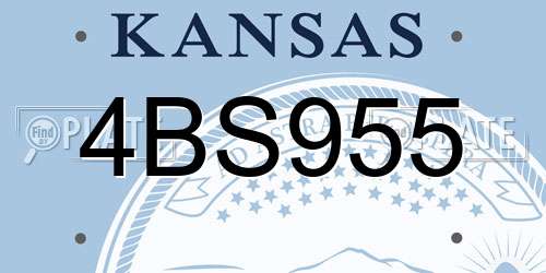 4BS955 Kansas License Plate