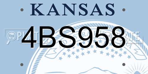 4BS958 Kansas License Plate