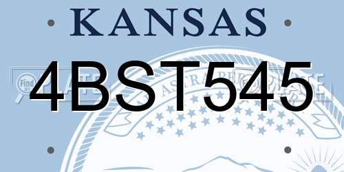 4BST545 Kansas License Plate