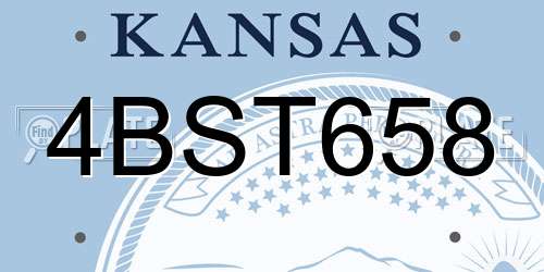 4BST658 Kansas License Plate
