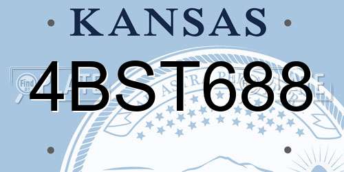 4BST688 Kansas License Plate