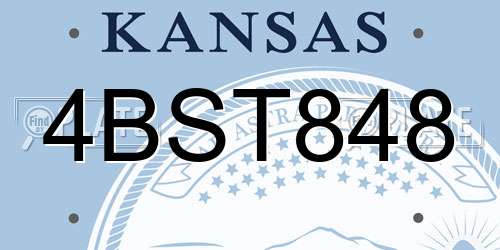 4BST848 Kansas License Plate