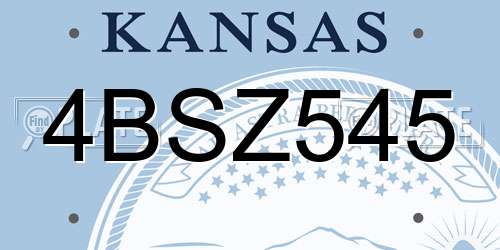 4BSZ545 Kansas License Plate