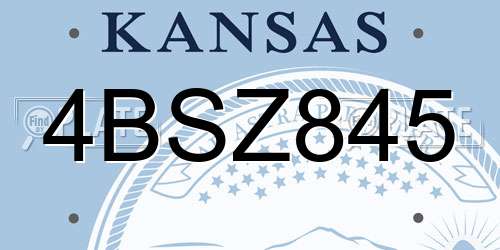 4BSZ845 Kansas License Plate