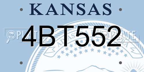 4BT552 Kansas License Plate