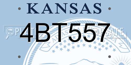 4BT557 Kansas License Plate