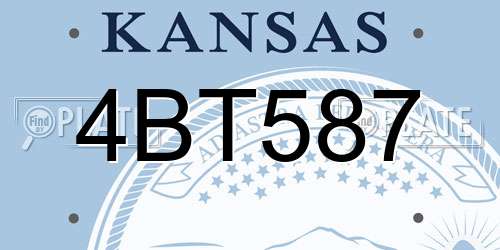 4BT587 Kansas License Plate