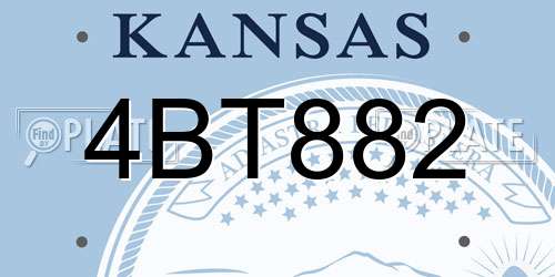 4BT882 Kansas License Plate