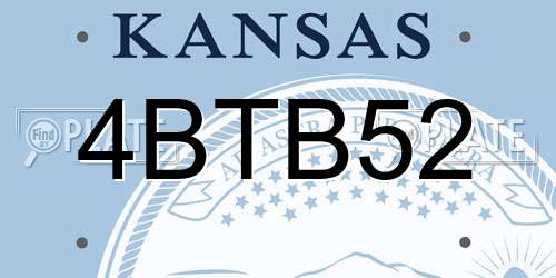4BTB52 Kansas License Plate