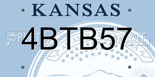 4BTB57 Kansas License Plate