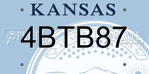 4BTB87 Kansas License Plate