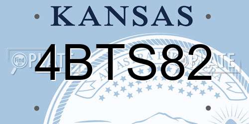 4BTS82 Kansas License Plate