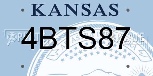 4BTS87 Kansas License Plate