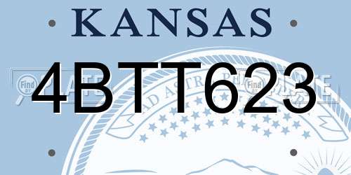 4BTT623 Kansas License Plate