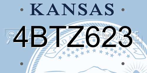 4BTZ623 Kansas License Plate