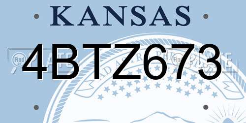 4BTZ673 Kansas License Plate