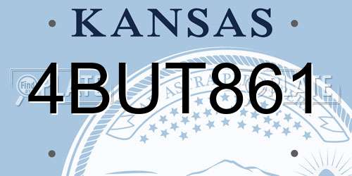 4BUT861 Kansas License Plate