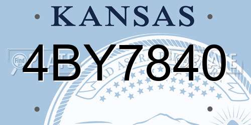 4BY7840 Kansas License Plate