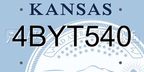 4BYT540 Kansas License Plate