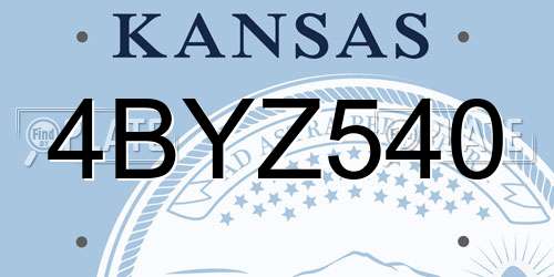 4BYZ540 Kansas License Plate