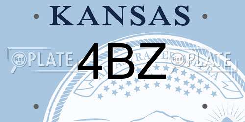 4BZ Kansas License Plate