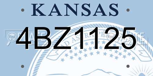 4BZ1125 Kansas License Plate