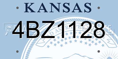 4BZ1128 Kansas License Plate