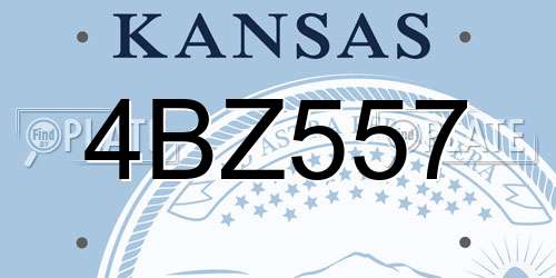 4BZ557 Kansas License Plate