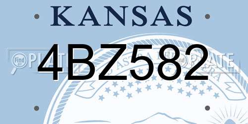 4BZ582 Kansas License Plate