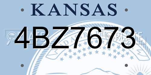 4BZ7673 Kansas License Plate