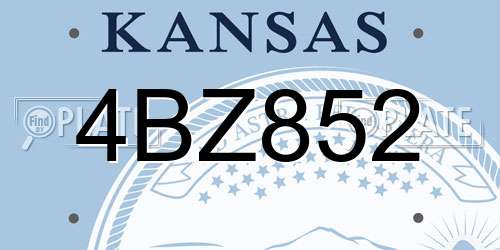 4BZ852 Kansas License Plate