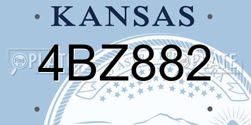 4BZ882 Kansas License Plate