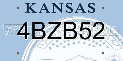 4BZB52 Kansas License Plate