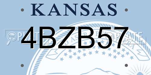 4BZB57 Kansas License Plate
