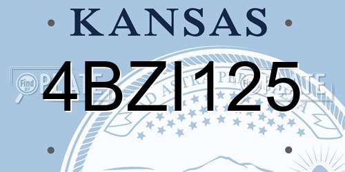 4BZI125 Kansas License Plate