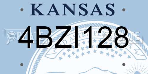 4BZI128 Kansas License Plate