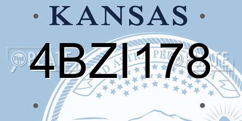 4BZI178 Kansas License Plate