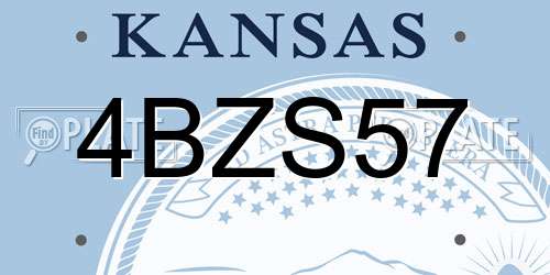 4BZS57 Kansas License Plate