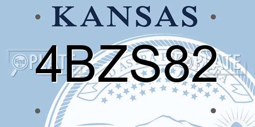 4BZS82 Kansas License Plate