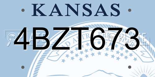 4BZT673 Kansas License Plate